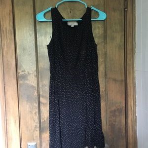 Black polka-dotted dress from Loft.